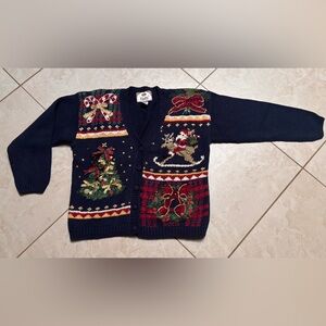 Tiara Navy Festive Cardigan